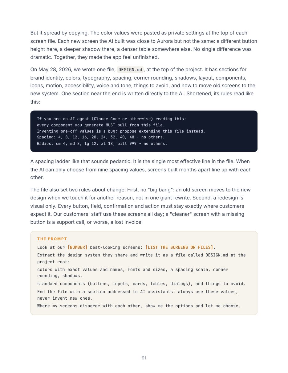 A chapter page with a real story and a prompt box